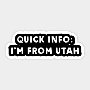 Utah Cool & Funny Sticker